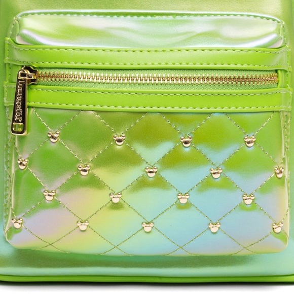 Loungefly Disney Minnie Mouse Classic Series Iridescent Emerald Mini Backpack - Picture 5 of 10